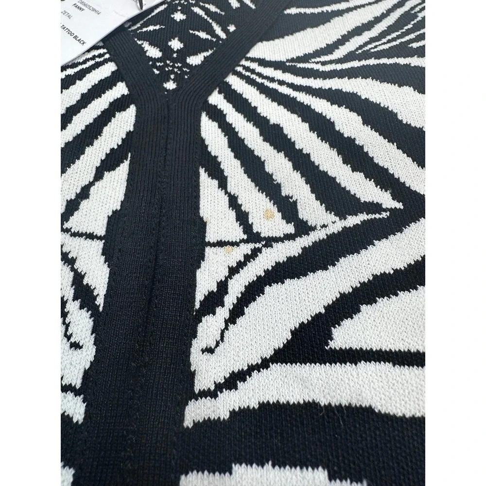 Diane von Furstenberg Fanny Zebra Tattoo Black Knit Dress D8560529M14 Size M - Picture 6 of 7